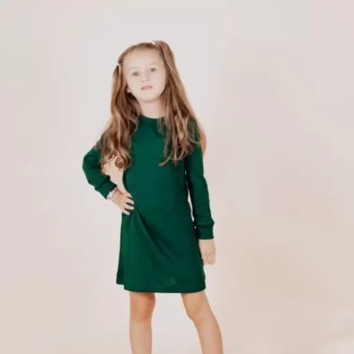 Skirts& Dresses>Melissa A-Line Dress For Children Thin Merino Sand | Darkmintgreen | Intensepink | Mustard