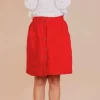 Skirts& Dresses></noscript>Melissa Children'S Skirt With Buttons In Premium Woven Linen Blush | Oceangreen | Bordeaux | Red