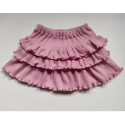 Skirts& Dresses>Melissa Children'S Skirt With Ruffles Merino Rib 2X2 Pink | Beige | Bubblebee