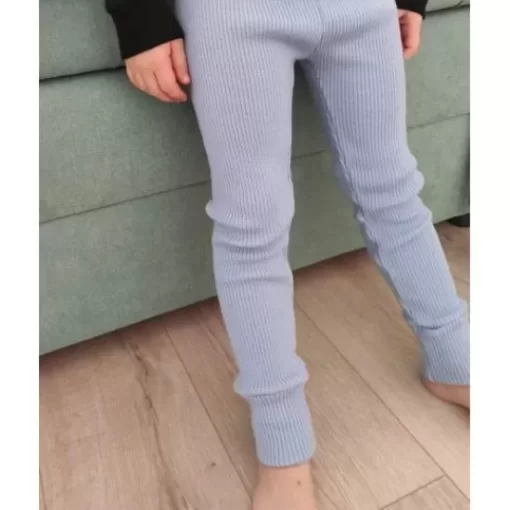 Leggings& Pants>Melissa Children'S Tights Merino Rib 2X2 Baby Blue