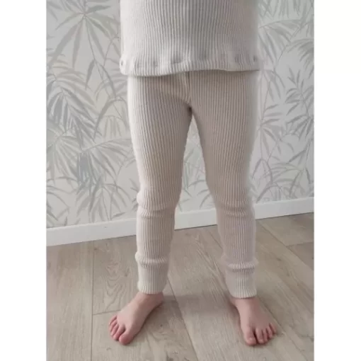 Tights& Pants>Melissa Children'S Tights Merino Rib 2X2 Beige