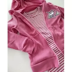 Sweaters& Cardigans& Sweatshirts>Melissa Girls' Zip-Up Hoodie Merino Unicorn Lightgrey | Purple