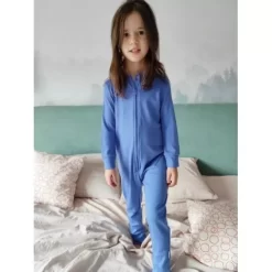 Pajamas& Jumpsuit>Melissa Jumpsuit For Children Thin Merino Bluestripes | Darkmintgreen | Darkblue | Black