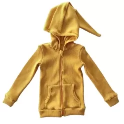 Sweaters& Cardigans& Sweatshirts>Melissa Long Hooded Sweatshirt For Children Merino Rib 2X2 Bubblebee