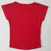 T-Shirts& Shorts></noscript>Melissa Loose Fit T-Shirt For Women In Knitted Linen Brightred | Brick | White