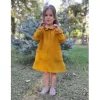 Skirts& Dresses></noscript>Melissa Organic Cotton Double Gauze Long-Sleeved Dress With Ruffles Orange | Mustard | Terracottadots