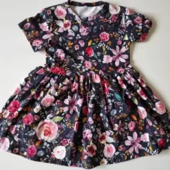 Skirts& Dresses>Melissa Organic Cotton Dress Navy Garden Flowers