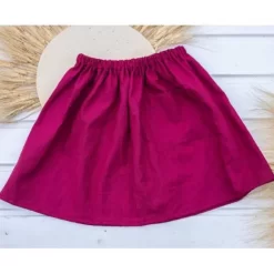 Skirts& Dresses>Melissa Premium Linen Skirt With Pockets For Children Blush | Red | Bordeaux | Lightturquoise