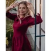 Skirts& Dresses></noscript>Melissa Premium Linen Women'S Dress With Long Sleeves Oceangreen | Lightturquoise | Bordeaux | Red