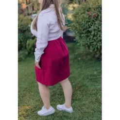 Skirts& Dresses>Melissa Premium Linen Women'S Skirt With Buttons Red | Lightturquoise | Bordeaux | Blush