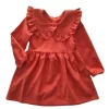 Skirts& Dresses></noscript>Melissa Premium Long-Sleeved Linen Children'S Dress Bordeaux | Red | Blush | Oceangreen