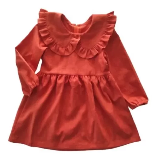 Skirts& Dresses>Melissa Premium Long-Sleeved Linen Children'S Dress Bordeaux | Red | Blush | Oceangreen