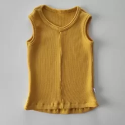 Sweaters& Cardigans& Sweatshirts>Melissa Tank Top For Children Merino Rib 2X2 Beige | Bubblebee