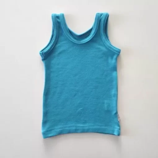 Tank Tops& Undershirt>Melissa Tank Top For Children Thin Merino Blueturqoise