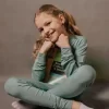 Leggings& Pants></noscript>Melissa Tights And Blouse Set For Children Tencel Aqua