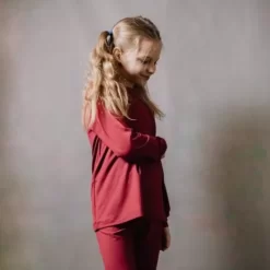 Leggings& Pants>Melissa Tights And Blouse Set For Children Tencel Red