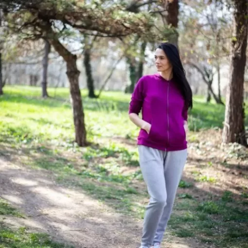 Sweaters& Cardigans& Sweatshirts>Melissa Zip-Up Hoodie For Women Merino 250G Emerald | Oldpink | Lightgrey | Darkgrey